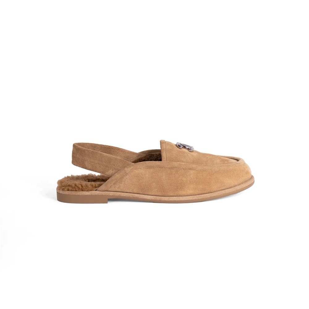LAST DAY Chanel Shearling Slingback Loafers | Size 38